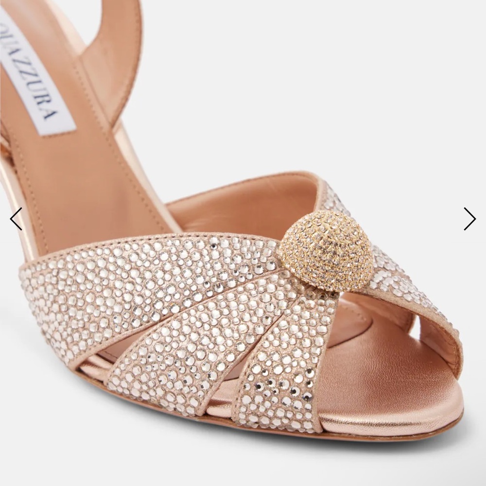 ❗️SOLD❗️AQUAZZURA Italian Flirt 75 embellished leather sandals - Picture 6 of 11